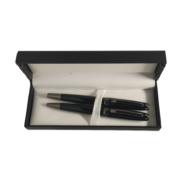 Set cadou stilou + pix Cresco Symphony 850005 SY-02, corp metalic negru clips argintiu