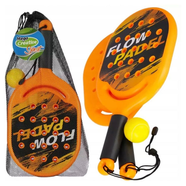 Set Tenis, include 2 rachete padel, minge, husa, 22x46x3 cm, 3+ ani, MegaCreative, 577842
