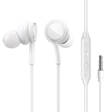 Casti cu Fir Joyroom JR-EW02, In Ear, 3.5mm, 1.2m, Mic & Volume Key, HiFi - Alb