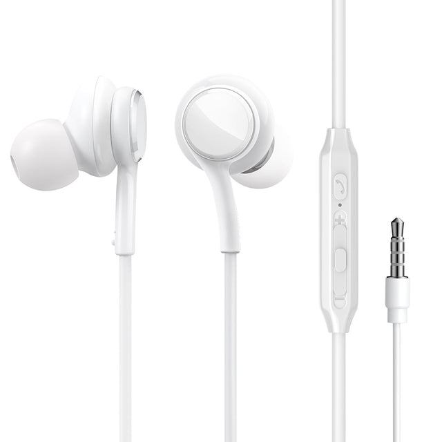 Casti cu Fir Joyroom JR-EW02, In Ear, 3.5mm, 1.2m, Mic & Volume Key, HiFi - Alb