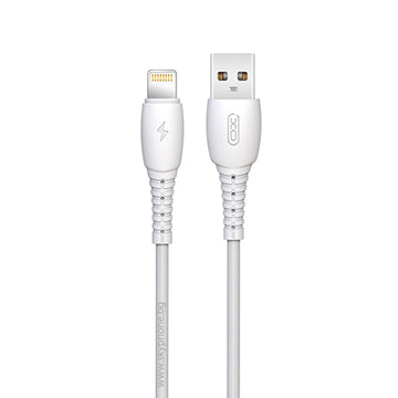 Cablu XO NB-P163, USB-A la Lightning, 1m - Alb