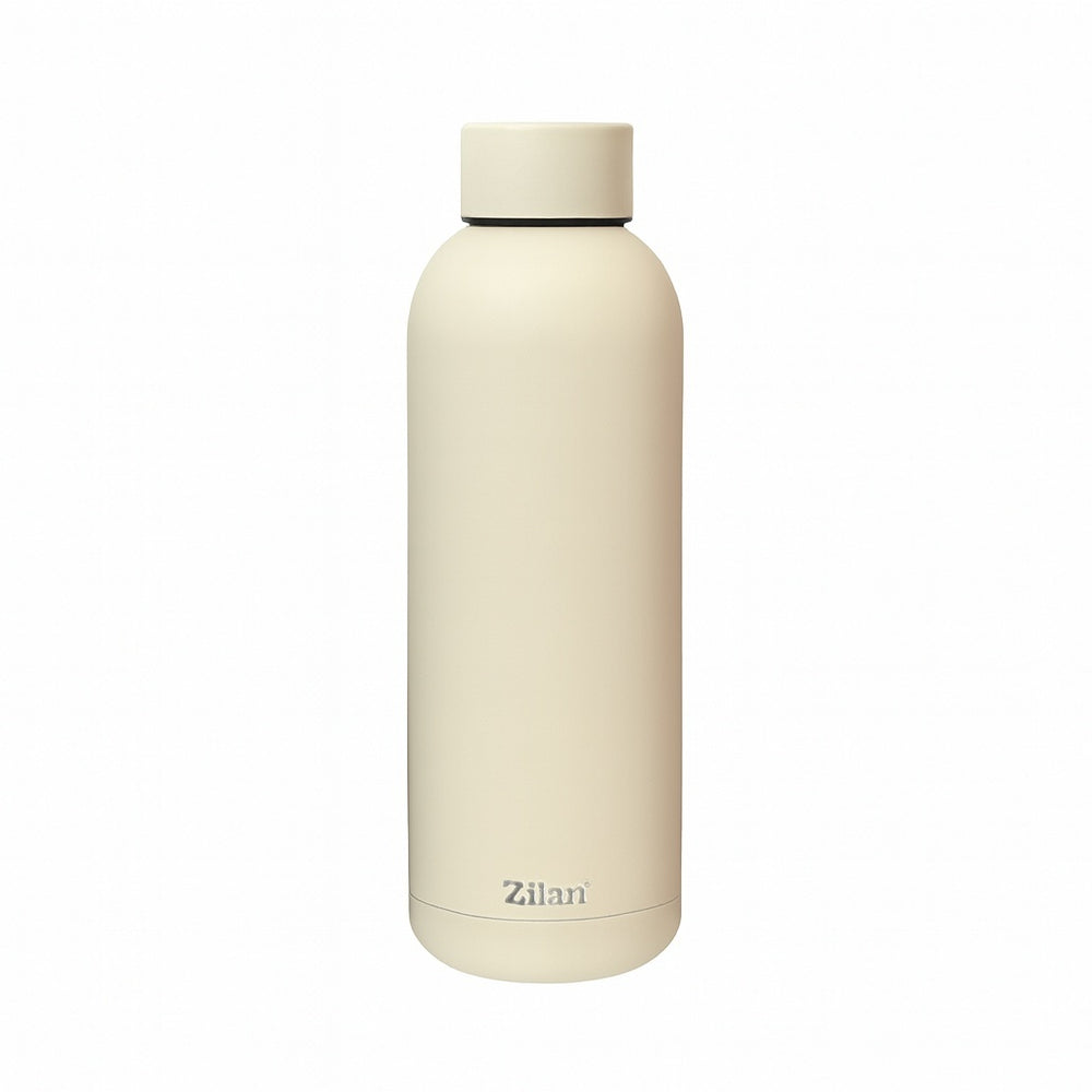 Sticla sport termos ZILAN, 500ml, inox, pereti dublii, mentine 24h rece / 12h cald, ZLN9839, crem
