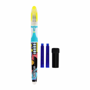 Stilou cerneala termosensibila Strigo Pop Art SSC471, 2 rezerve si dispozitiv curatare penita