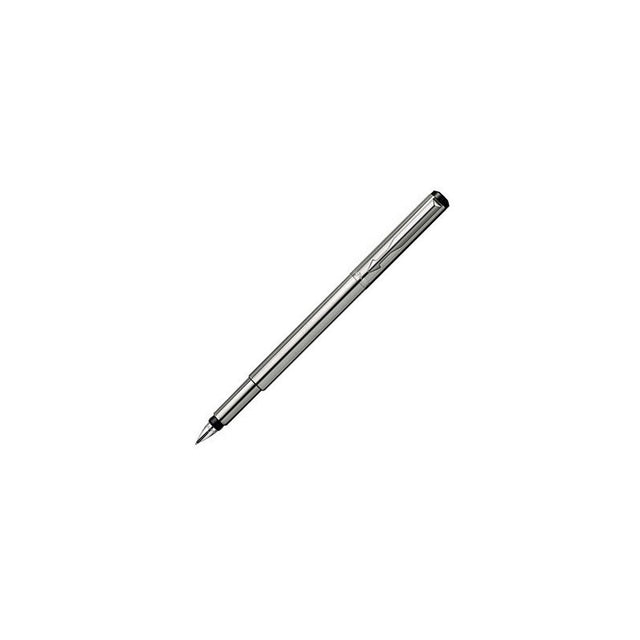 Stilou Parker Vector SS S0723480 2025445, penita iridium, alimentare rezerve sau convertor Parker, corp metalic argintiu