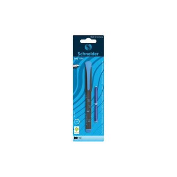 Stilou Schneider Easy 76221 2972, penita iridium M, alimentare rezerve, grip ergonomic, corp plastic negru, blister (+2 rezerve)