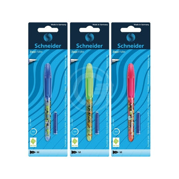 Stilou Schneider Zippi 76890 2909-RV, penita iridium M, alimentare rezerve, corp plastic diverse culori, blister (+1 rezerva)