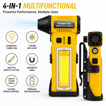 Suflanta Aer Comprimat Portabila 4 in 1 Pexor, Functie Aspirate, Turbo Fan 140000 RPM, 4 Trepte Putere, Baterie 8000 mAh, Incarcare USB-C, Motor Fara