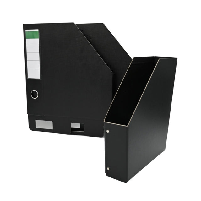 Suport documente ROM, 7cm, vertical, carton, negru