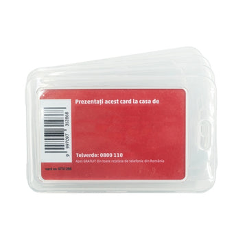 Suport ecuson CNX 609V, vertical, 110x70mm, rigid, pentru carte de vizita