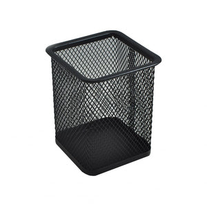 Suport instrumente de scris Office Cover 804, 8x8x10cm, plasa metalica, negru
