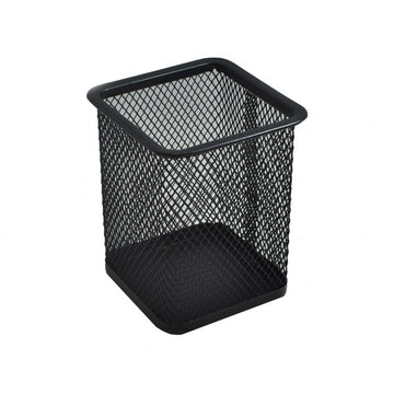 Suport instrumente de scris Office Cover 804, 8x8x10cm, plasa metalica, negru