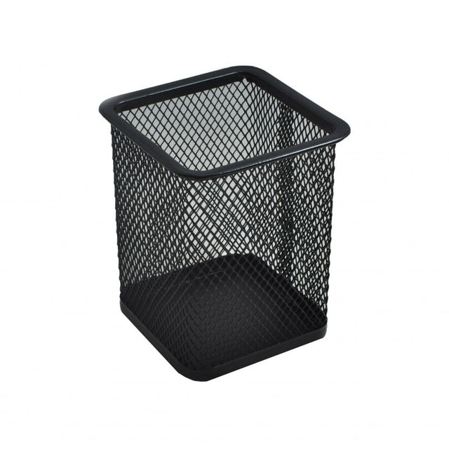 Suport instrumente de scris Office Cover 804, 8x8x10cm, plasa metalica, negru