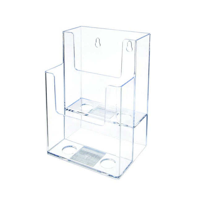 Suport plastic Deflecto, LHPA421, A4, 2 compartiment, pentru cataloage, reviste