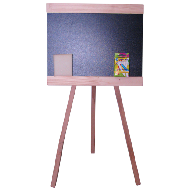 Tabla magnetica cu 2 fete, 50x40cm, negru, alb, cu trepied de 100cm