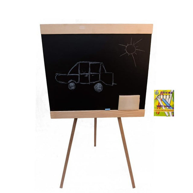 Tabla de scris cu creta mare, 40x50cm, negru, cu trepied de 100cm