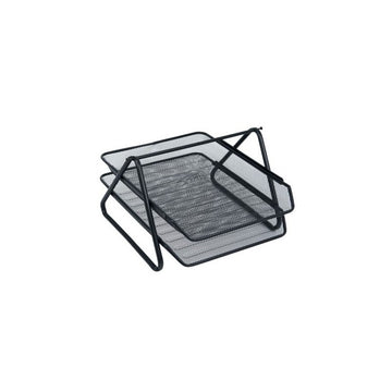 Tavita documente Office Cover, 2 nivele, plasa metalica, negru