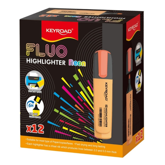 Textmarker Keyroad KR972166, varf tesit, portocaliu
