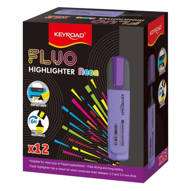 Textmarker Keyroad KR972170, varf tesit, mov