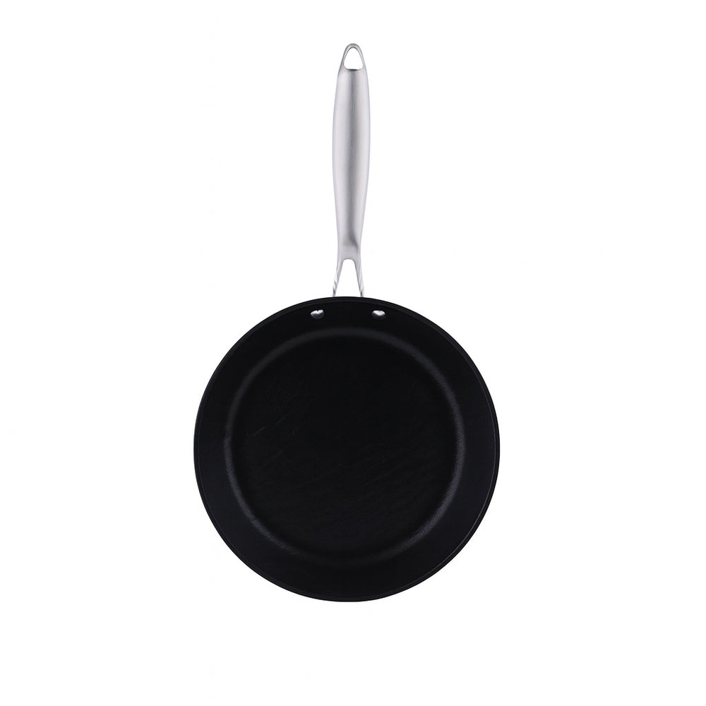 Tigaie gatit ZILAN, 24cm, titan 7 straturi antiaderenta C2, maner inox nituit, ZLN0910, gri inchis