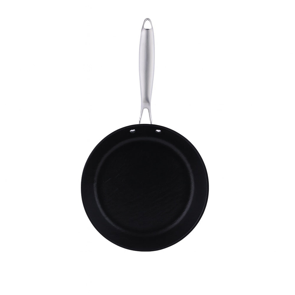 Tigaie gatit ZILAN, 28cm, titan 7 straturi antiaderenta C2, maner inox nituit, ZLN0927, gri inchis