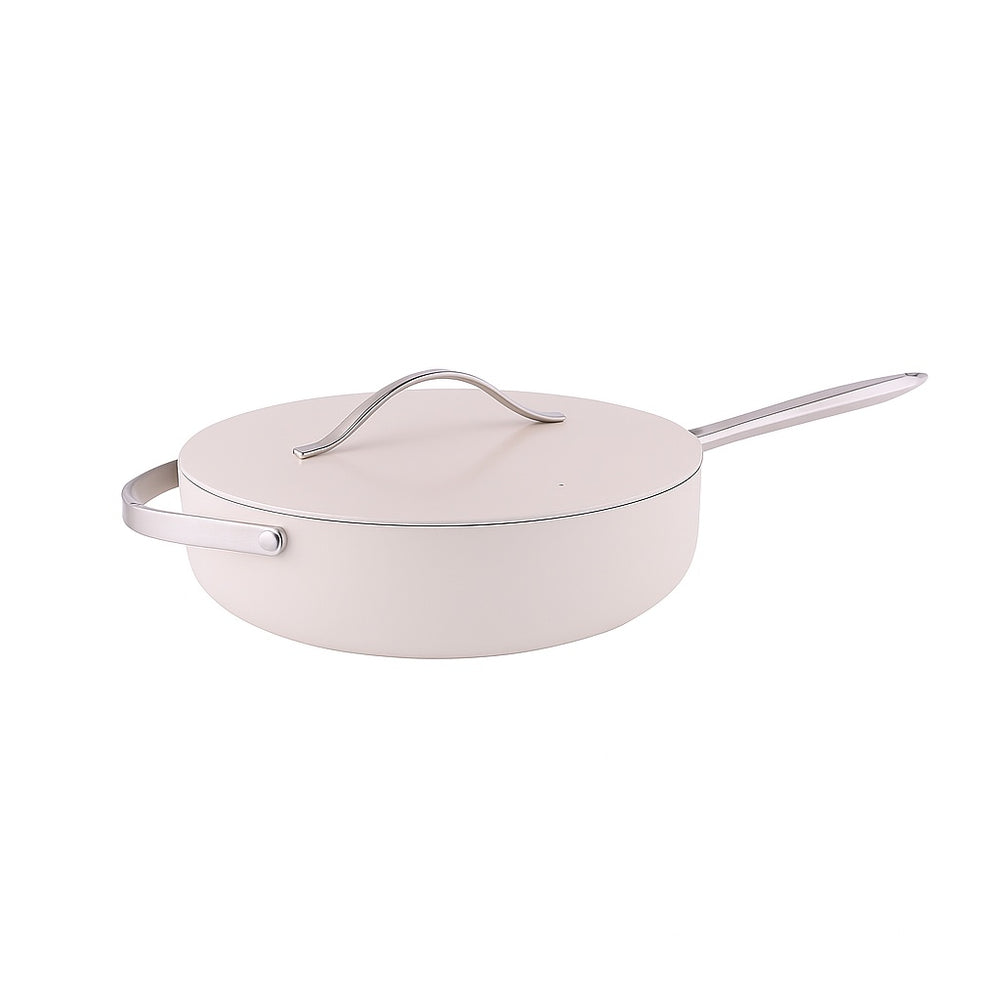 Tigaie inalta cu capac 28 cm, Zilan ZLN0880, 5 straturi, inox + aluminiu + ceramica, interior antiaderent, compatibila inductie si cuptor