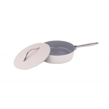 Tigaie inalta cu capac Zilan ZLN0880, 5 straturi, inox si ceramica, compatibila inductie, 28 cm, maner nituite
