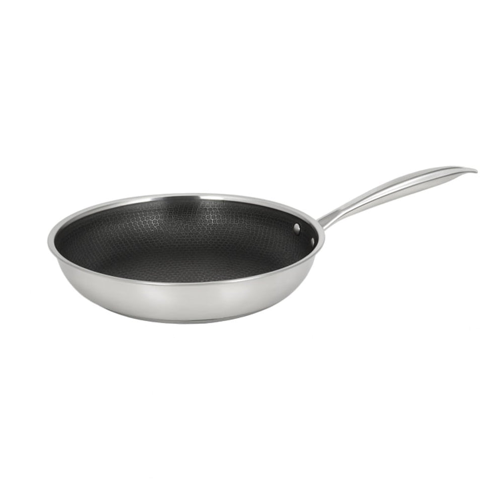 Tigaie tri-ply inox 20 cm, 1L, Zilan ZLN9655, Hexagonal Hybrid Nonstick, compatibila inductie, antiaderenta si rezistenta la zgarieturi