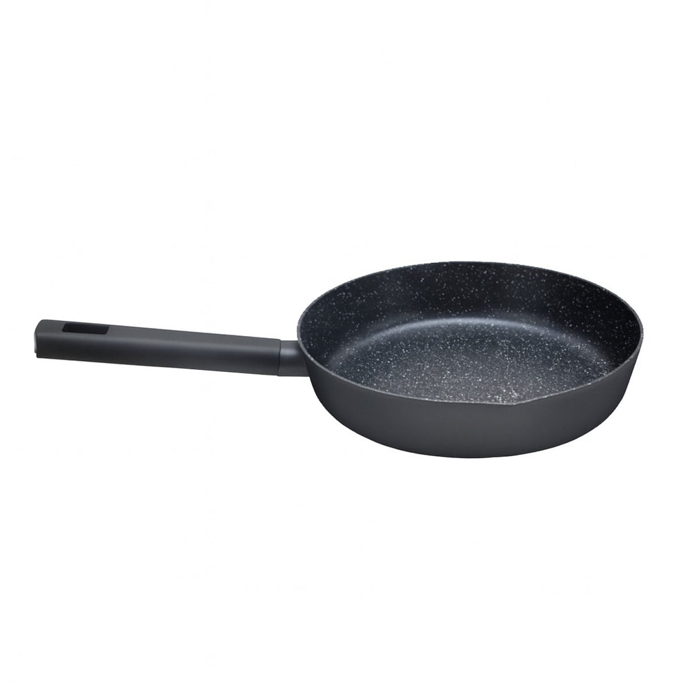 Tigaie universala ZILAN, 24cm, aluminiu interior marmura ecologica Non Stick, maner soft touch, ZLN0928, negru