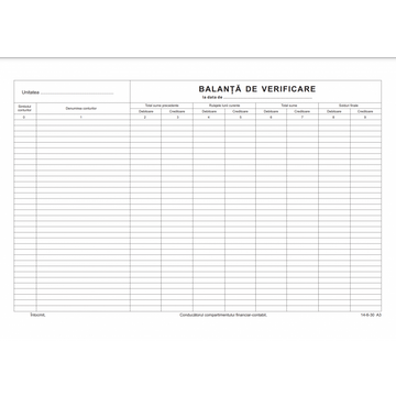 Tipizat - balanta verificare - A3, landscape, simplu