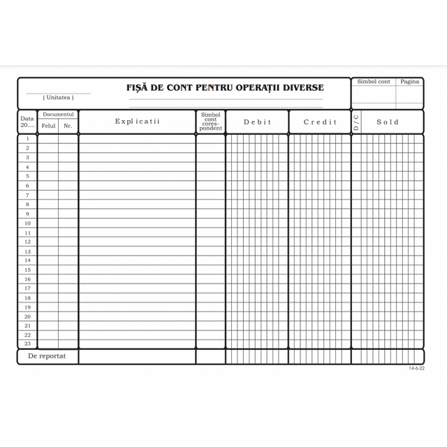 Tipizat - fisa cont operatii diverse - A4, 230g/mp