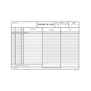 Tipizat - registru de casa lei - A4, landscape, simplu, 100 file