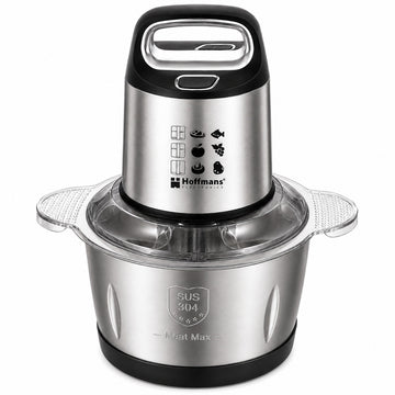 Tocator Electric Hoffmans HM-8847,1800W, Bol Inox SUS304 3.5L, 4 Lame Tip S, Motor cu Cupru Pur, Argintiu/Negru