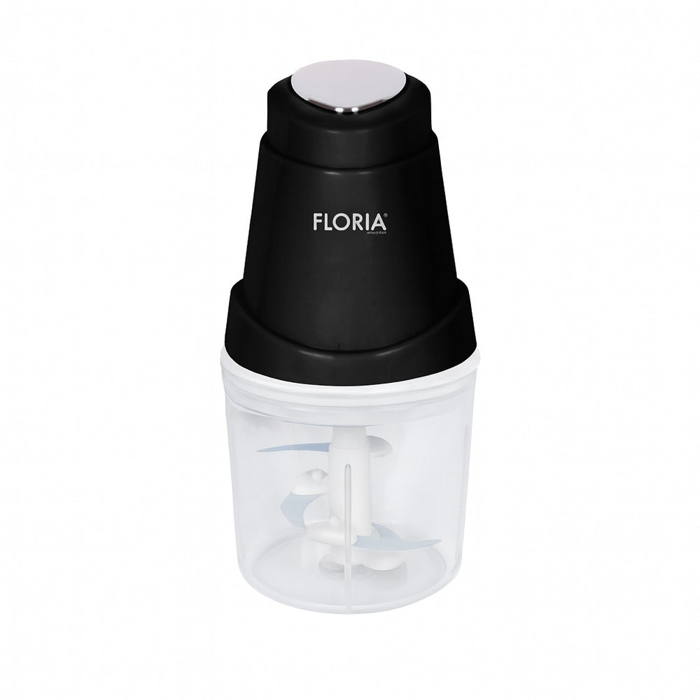Tocator legume-fructe Floria ZLN2570 – 250W, 0.6L, lame inox, vas fără fir, rotire 360°, negru