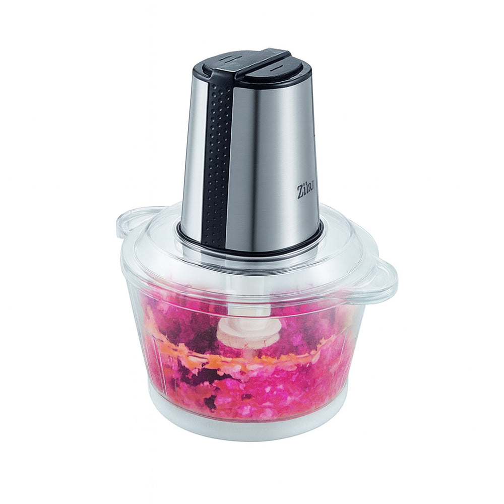 Tocator legume si fructe 300W, Zilan ZLN3888 vas sticla 1.6L, 4 lame inox, 2 viteze