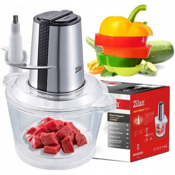 Tocator legume și fructe Zilan ZLN3888 – 300W, vas sticlă 1.6L, 4 lame inox, 2 viteze, sistem anti-alunecare