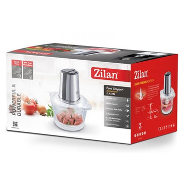 Tocator legume și fructe Zilan ZLN3888 – 300W, vas sticlă 1.6L, 4 lame inox, 2 viteze, sistem anti-alunecare