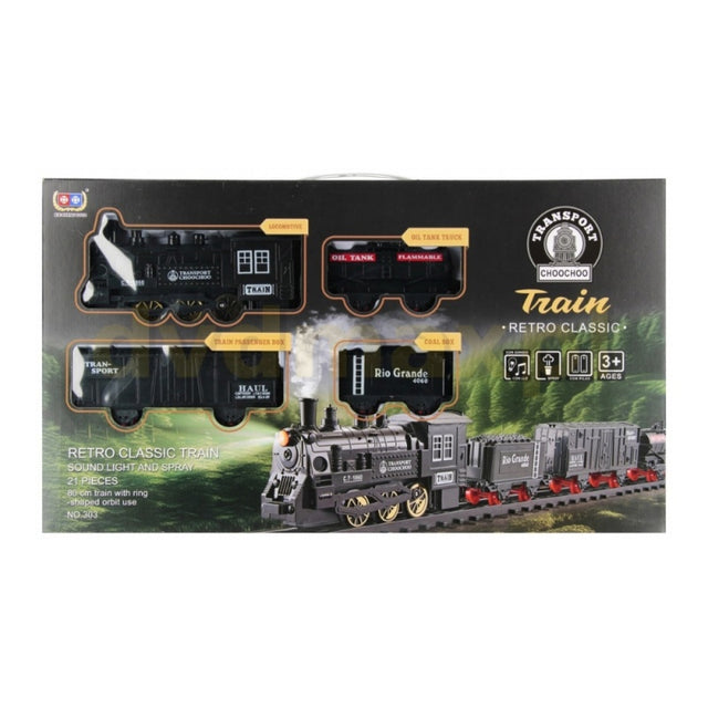 Tren MegaCreative 569293, Retro Classic Train electric, 21 piese