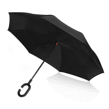 Umbrela hands free cu maner adaptat utilizarii telefonului, culoare albastru PLUCHBL, 45007