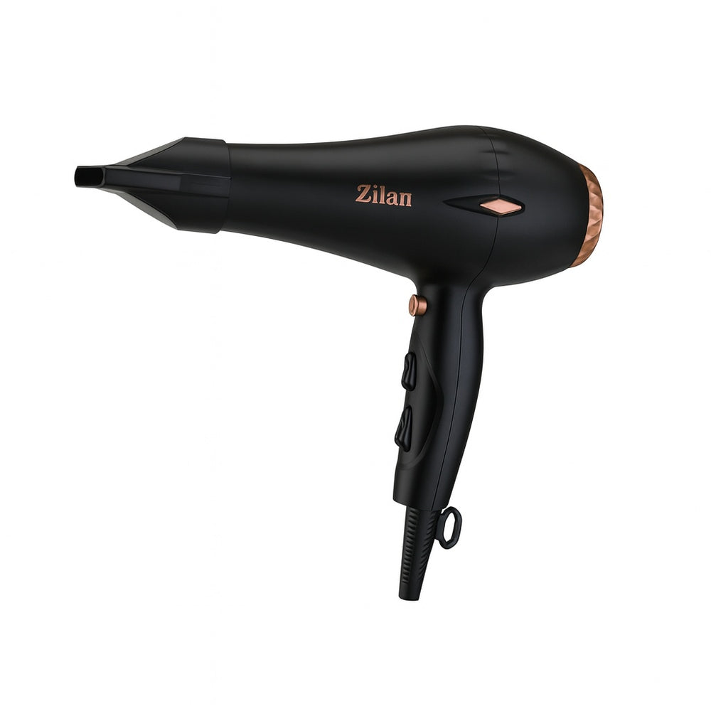 Uscator de par Zilan ZLN1239, 2200W, 3 trepte temperatura, 3 viteze, concentrator si difuzor, suflu rece, negru