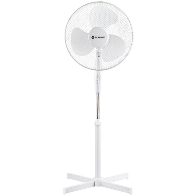 Ventilator 16 cu picior Platinet PSF1616W, 40W, 3 viteze, stanga/dreapta, baza 50x50, h 120cm, alb