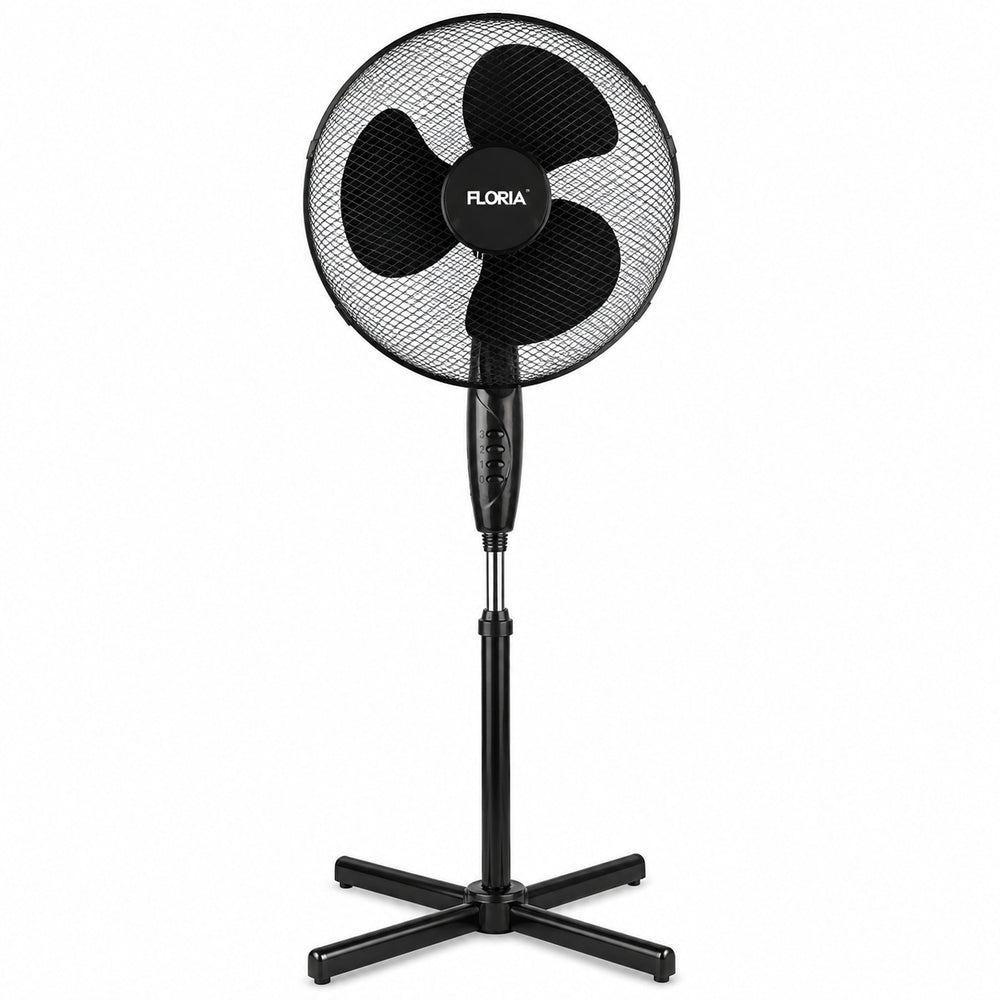 Ventilator cu picior Floria ZLN1181, 40W, 3 trepte viteza, oscilatie, negru