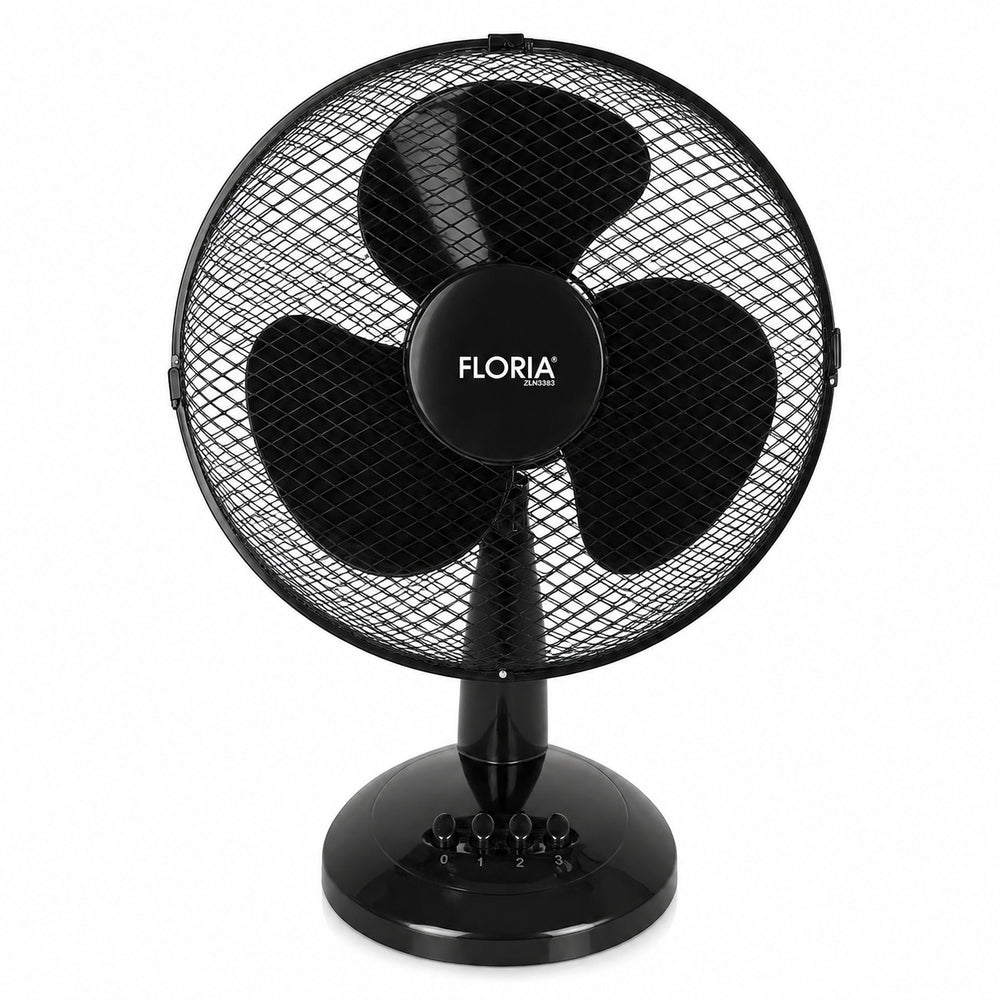 Ventilator de birou Floria ZLN3383, 35W, 34 cm, 3 viteze, oscilatie, negru
