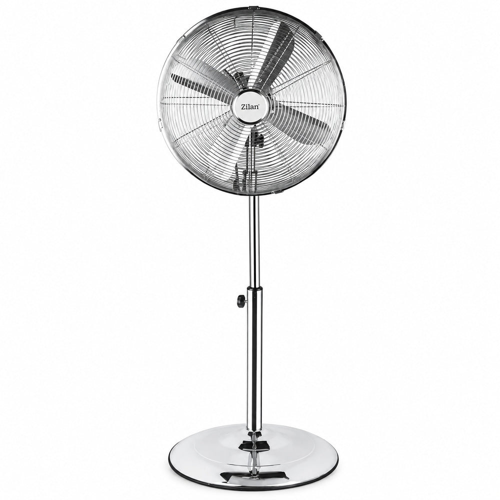 Ventilator inox cu picior Zilan ZLN1112, 50W, 3 viteze, oscilatie, 120 cm