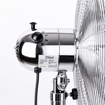 Ventilator inox cu picior Zilan ZLN1112, 50W, 3 viteze, oscilatie, 120 cm