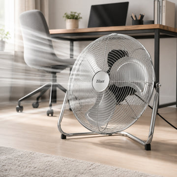 Ventilator inox cu suport Zilan ZLN2348, 50W, 36 cm, 3 viteze, argintiu
