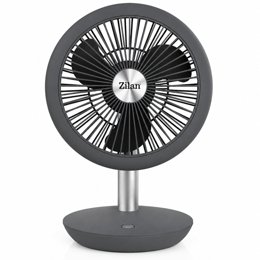 Ventilator portabil reincarcabil Zilan ZLN4000, USB, 5W, 18 cm, gri