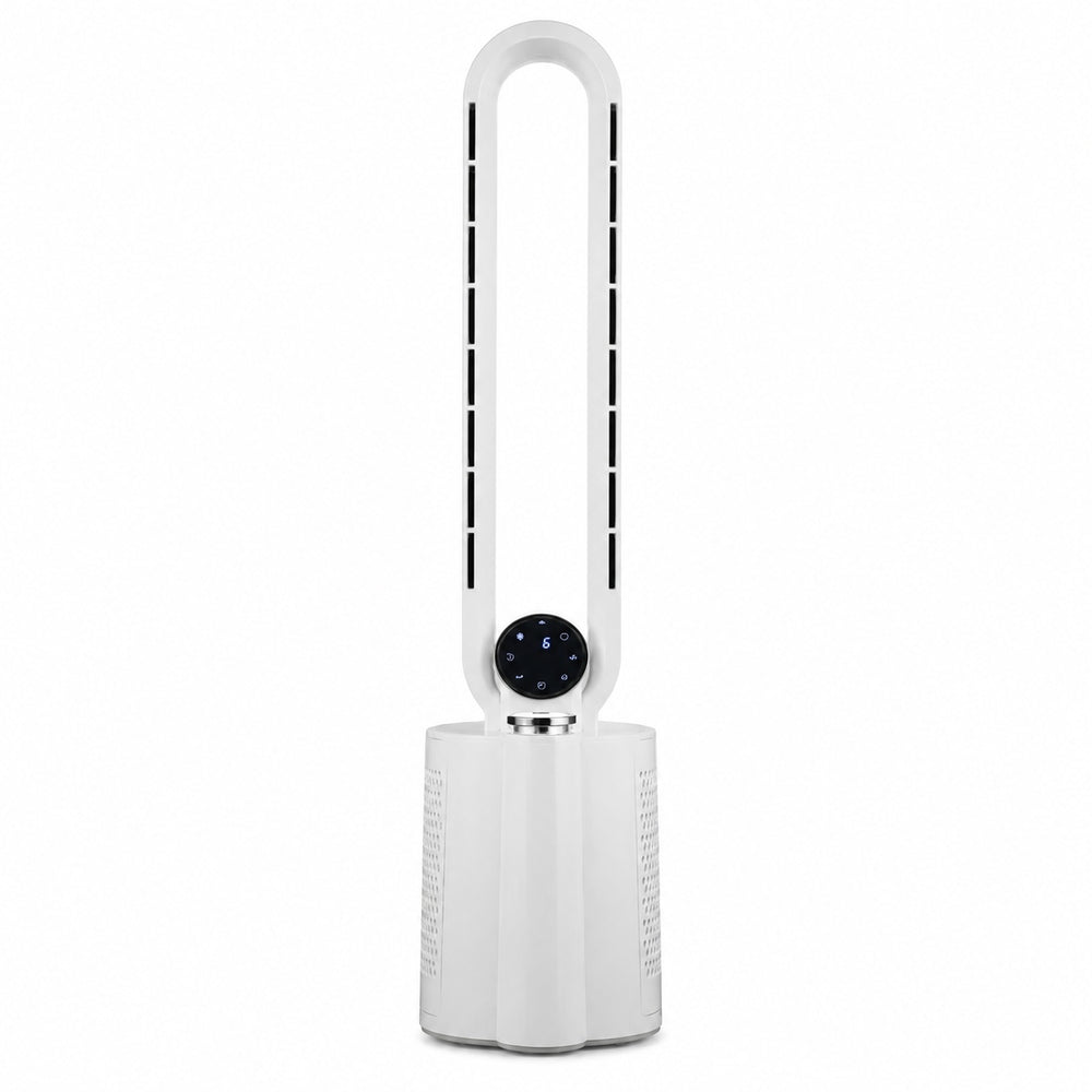 Ventilator turn fara palete Zilan ZLN1117, 40W, umidificare si ionizare, LED Touch, alb