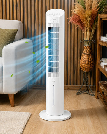 Ventilator turn Zilan ZLN1030, rezervor 3L, Touch, 3 trepte, Timer 12h, racire eficienta