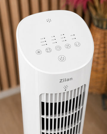 Ventilator turn Zilan ZLN1030, rezervor 3L, Touch, 3 trepte, Timer 12h, racire eficienta