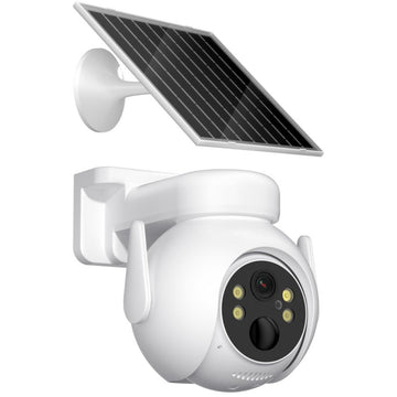 Camera Video XO CR10, Exterior, cu Panou Solar, 300W, 7800mAh, NightVision, InfraRed - Alb